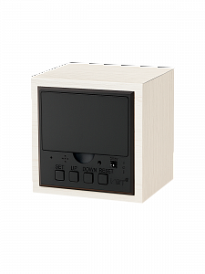 Часы электронные настольные, будильник и термометр от сети деревянные VST 869-1 Белые